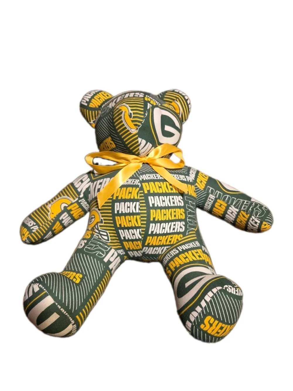Vintage Handmade Green Bay Packers Stuffed Teddy Bear